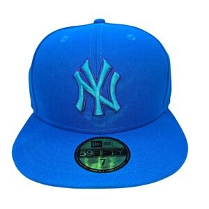 New Era 59FIFTY New York Yankees Fitted Hat Size 7 Blue Purple Outerspace